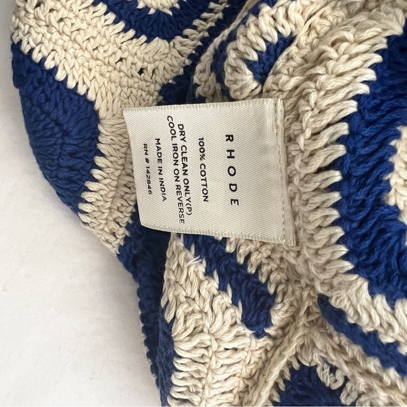 RHODE Blue and Cream Mini Dress - Picture 9 of 9